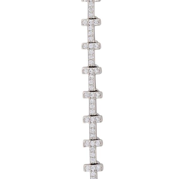 Alvira 925 Silver Zircon T-Link Chain image 2