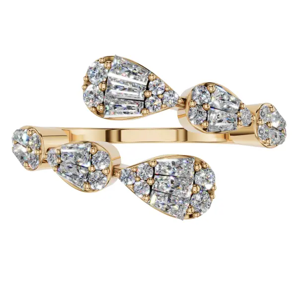 Crystal Pear Gold Ring image 2