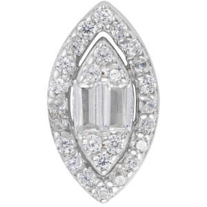 Alvira Earrings -Silver/White image 1