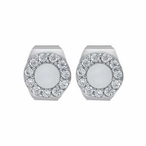 Silver Toned Pearl Earrings image 0