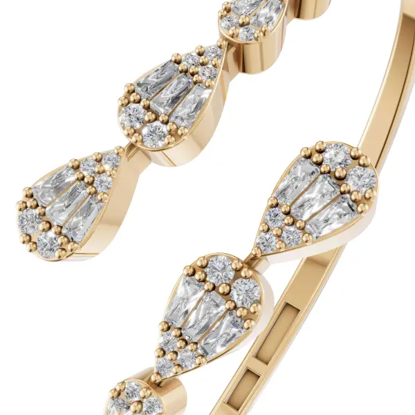 Crystal Pear Gold Bangle image 1