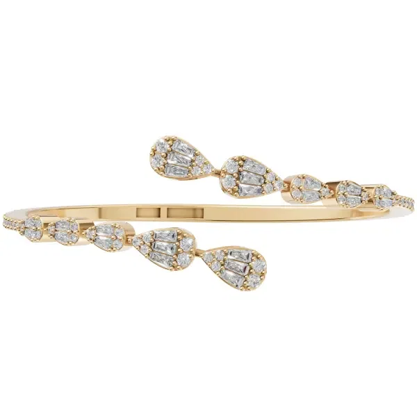 Crystal Pear Gold Bangle image 2