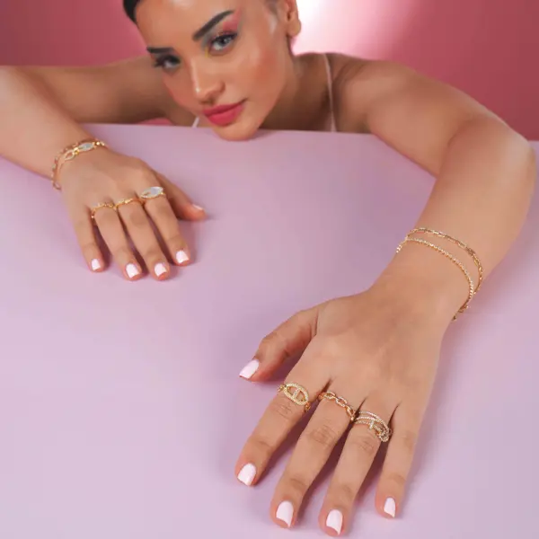 خاتم - ذهبي ابيض - 0 image 4