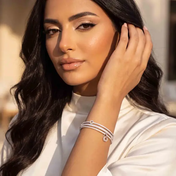 سوار فضة ثلاثي مرصع بالزركون image 0