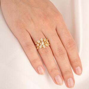 Gold Toned Flora Ring image 0
