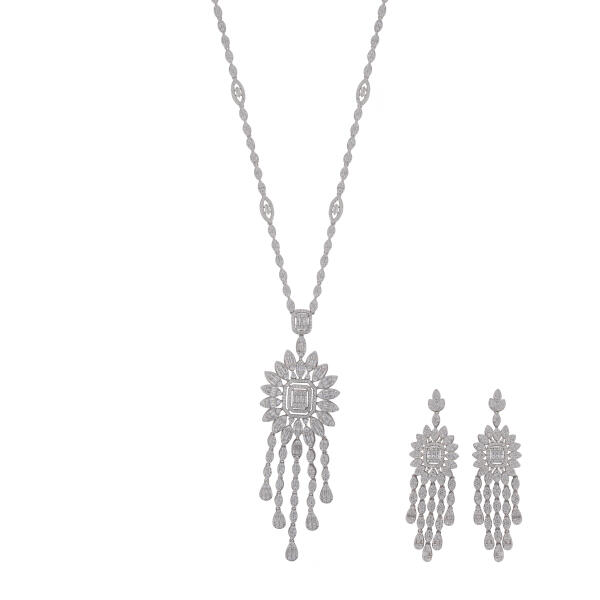 عقد فضة مرصع image 3
