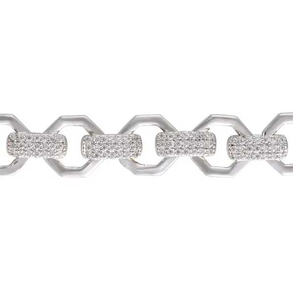 سوار هيكسا فضي مطلي بالروديوم image 2