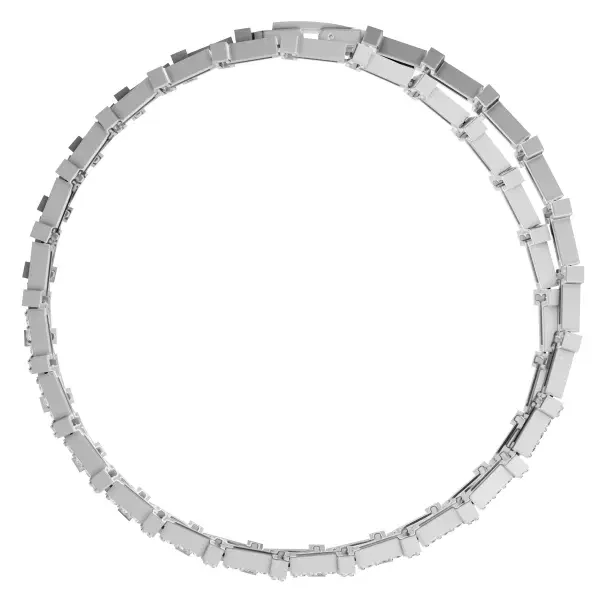 سوار فضي زركوني طبقتين image 3