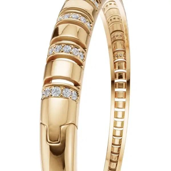 اسوارة لولبية مرصعة بالزركون مطلية بالذهب image 3