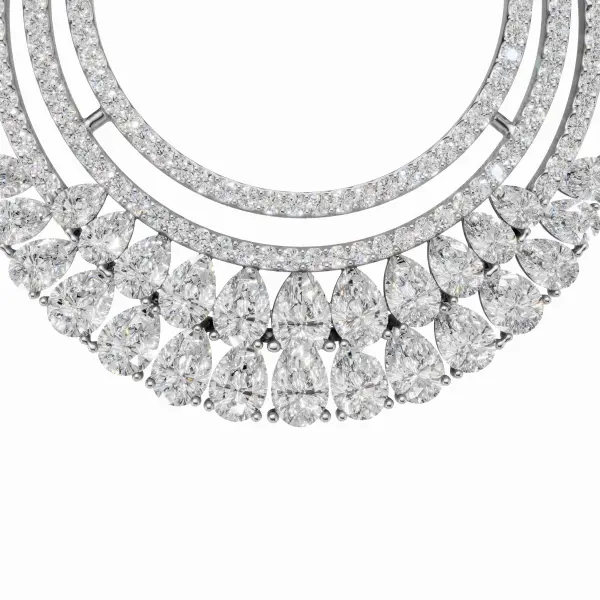 Rhodium Zircon Circle Necklace image 3