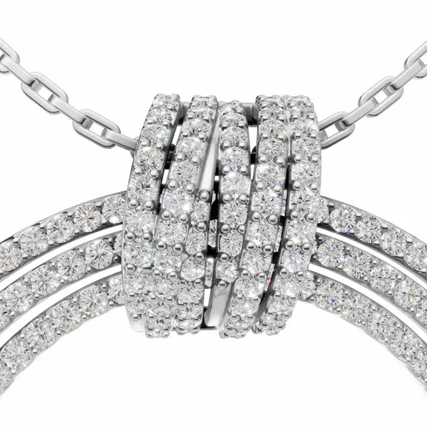 Rhodium Zircon Circle Necklace image 5