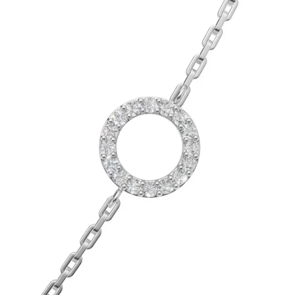 Rhodium Zircon Circle Necklace image 6