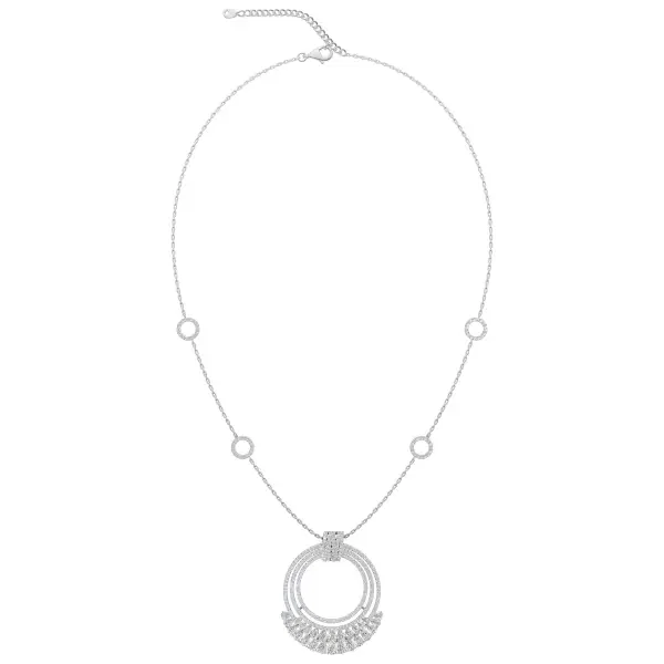 Rhodium Zircon Circle Necklace image 7