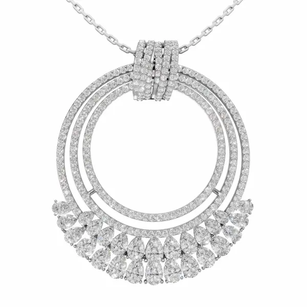 Rhodium Zircon Circle Necklace image 2