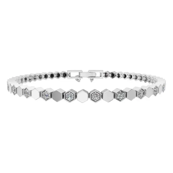 Tennis Bracelet - UB-107 Silver/White image 0