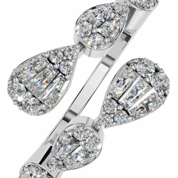 Crystal Pear Silver Ring image 1
