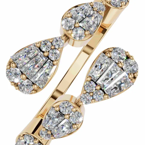 Crystal Pear Gold Ring image 1