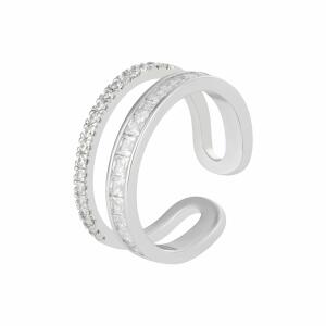 Silver Toned Disconnected Ring image 0