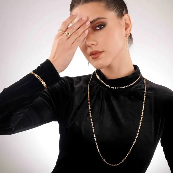 عقد - ذهبي ابيض - 0 image 6