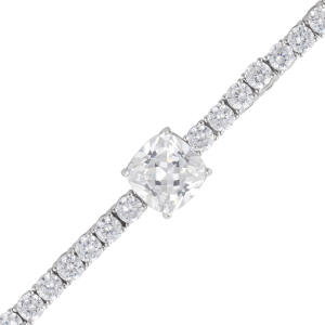925K Silver Asscher Bracelet image 1