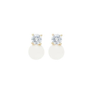 Gold Toned Pearl Earrings image 0