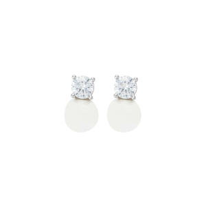 Silver Toned Pearl Earrings image 0