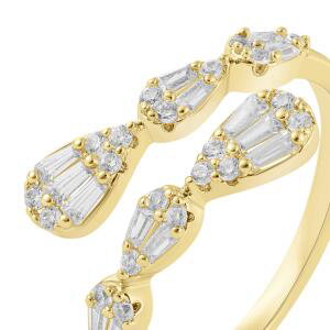 Crystal Pear Gold Ring image 1