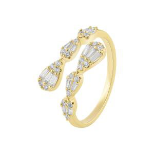 Crystal Pear Gold Ring image 0
