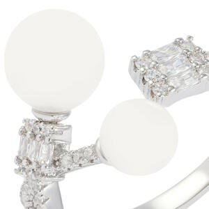 925K Silver Pearl Ring  image 1