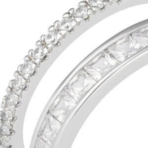Silver Toned Disconnected Ring image 1