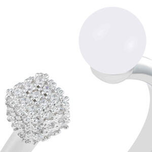 Silver Toned Pearl Ring image 1
