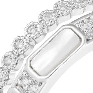 Silver Toned Shell Ring image 1