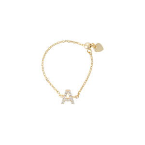 Gold Toned Letters Ring-A image 0