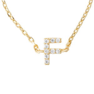 Gold Toned Letters Ring-F image 1