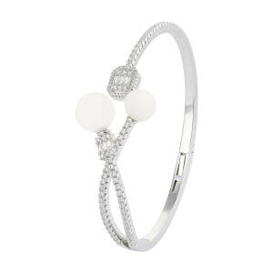 925K Silver Pearl Bangle  image 0