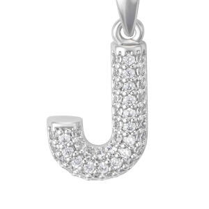 Silver Toned Letters Necklace-J image 2