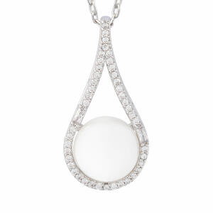 925K Silver Pearl Necklace  image 1