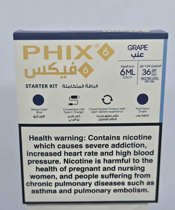 PHIX X6 KIT - GRAPE 36MG BLUE image 0