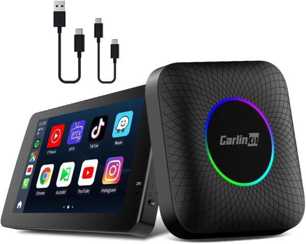 كارلينكت اندرويد تي بوكس امبينت، كوالكوم 6225 مع 8+128GB، شبكة اتصال خلوية، 4G، فيديو IPTV، بطاقة SIM/TF، تطبيقات تحميل جوجل بلاي، مناسب فقط لسيارات كاربلاي السلكية image 0