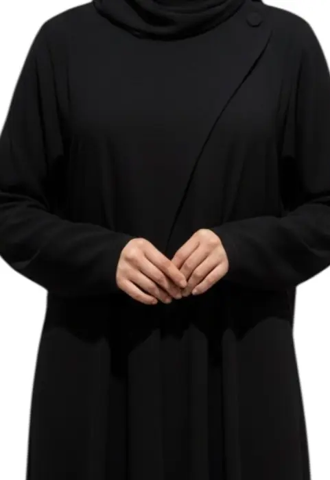 عباية سوداء أنيقة بتصميم عصري – Quo.line image 1