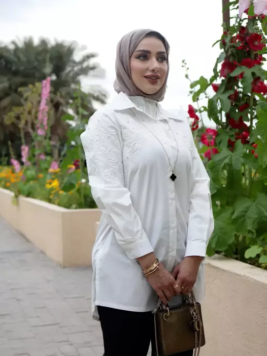 قميص قطني لؤلؤي image 7