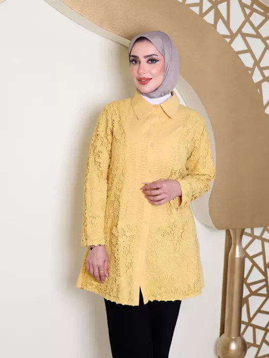 قميص قطني مع ترتل image 5