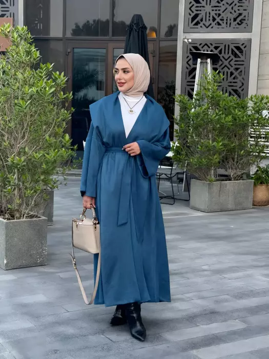 جاكيت شتوي من الشامواه - تركواز - FS image 2