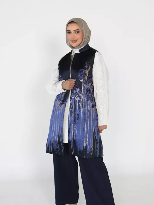 جيلية عصري من الجاكار - كحلي - 2 image 2