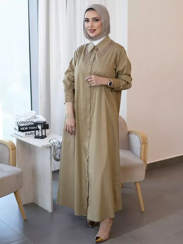 فستان عسلي نسائي