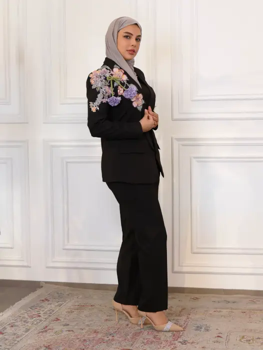 Modern floral jacket-purple-4 image 1