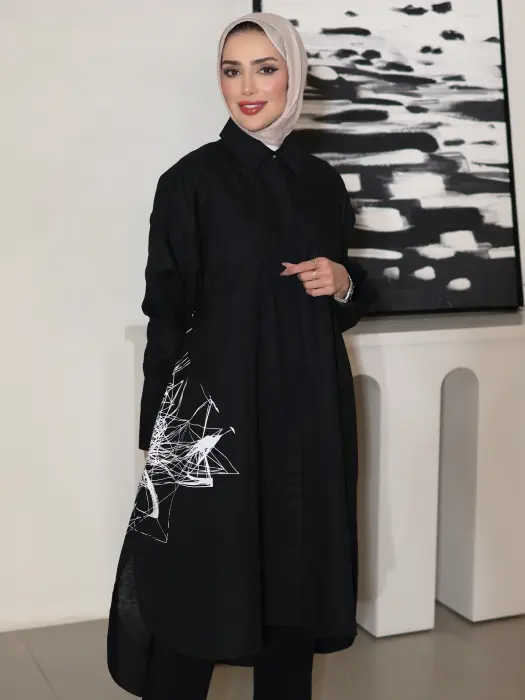 قميص لنن نسائي بقصة واسعة image 4