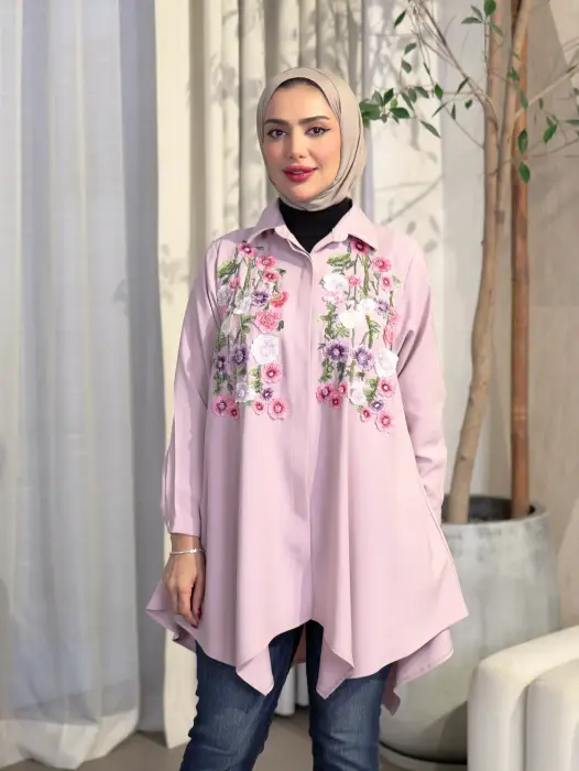 قميص من التنسل مع ورد image 5