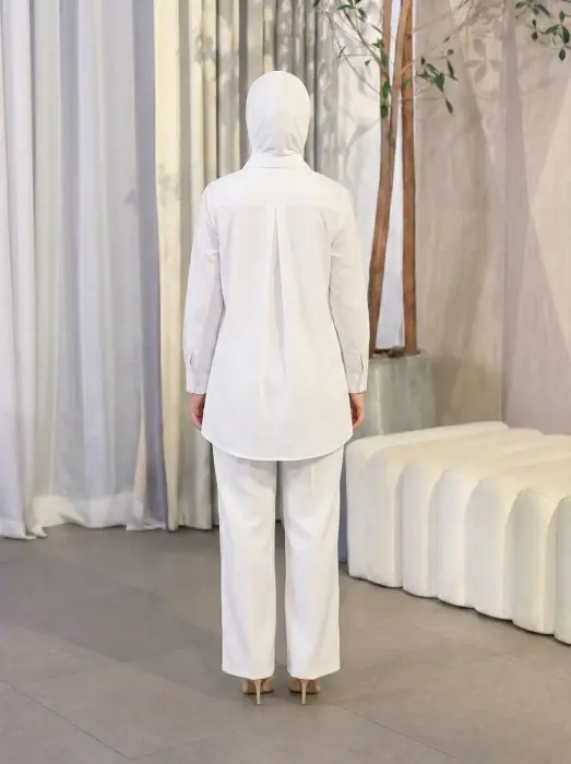 Chiffon crepe shirt - White - FS image 2
