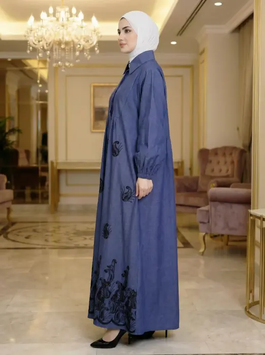 فستان من خام الجينز-جينز ازرق-FS image 1